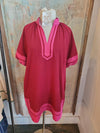 Burgundy Combo Dress with Pockets
