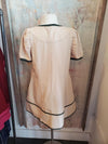 Taupe Olive Trim Zip Front Dress with Pockets