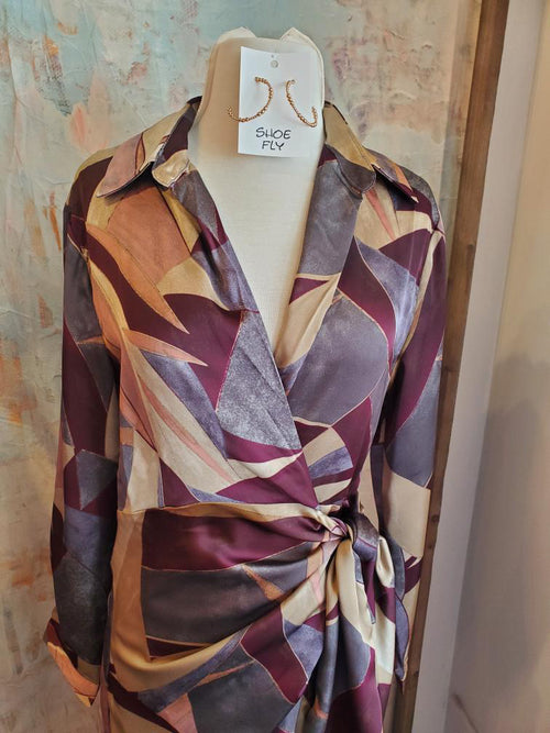 Midi Shirt Wrap Dress
