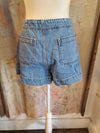 Suede Lace Up Front Denim Shorts