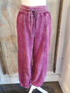 Washed Plum Jogger Pants with Pockets