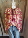 Print Long Sleeve Tie Front Top