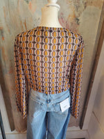 Tie Front Sheer Long Sleeve Top