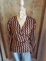 Side Tie Wrap Print Top
