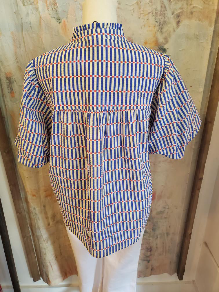Puff Sleeve Stripe Top