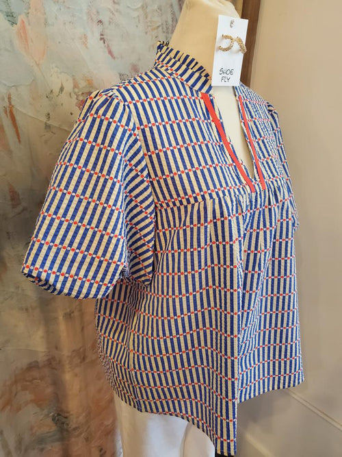 Puff Sleeve Stripe Top
