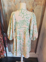 3/4 Flower Print Dress