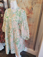 3/4 Flower Print Dress