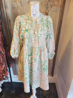 3/4 Flower Print Dress