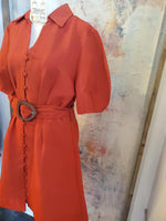 Shirt Collar Dress with Tie