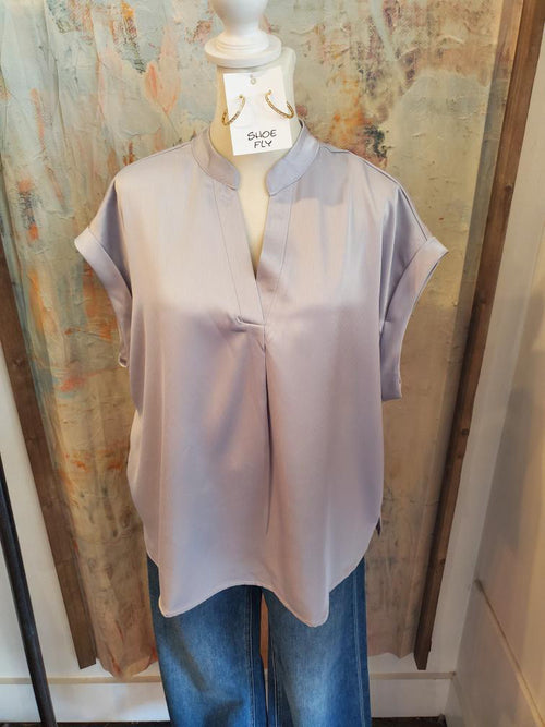 V Neck Short Sleeve Oversized Top