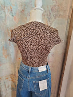 Leopard Round Neck Bodysuit