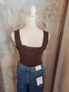 Square Neck Sleeveless Knit Bodysuit
