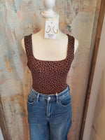 Square Neck Sleeveless Knit Bodysuit