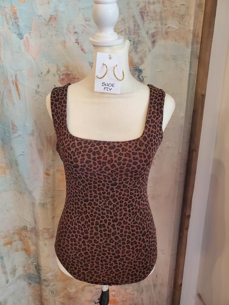 Square Neck Sleeveless Knit Bodysuit