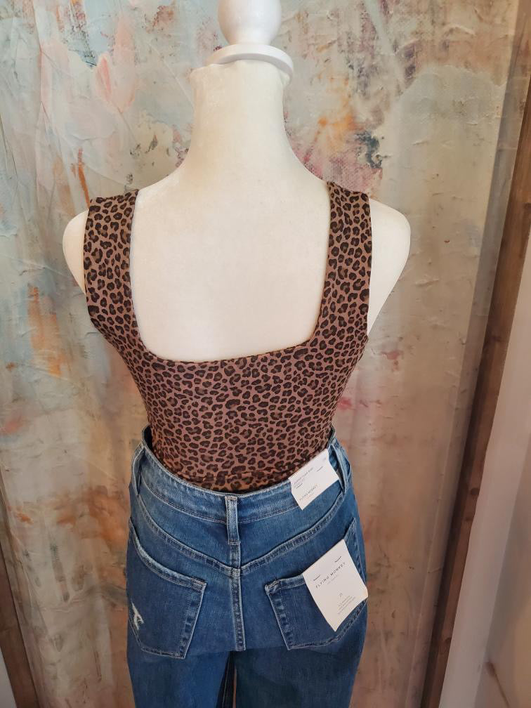Square Neck Sleeveless Knit Bodysuit