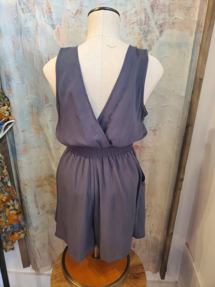 Overlay Smock Sleeveless Romper