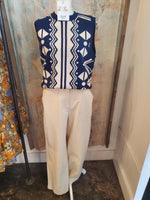 Braided Detail Waist Cream Pants
