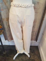 Braided Detail Waist Cream Pants