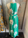 Floral Print Halter Neck Midi Dress