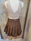 Faux Leather Pleat Skirt