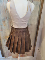 Faux Leather Pleat Skirt