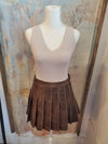 Faux Leather Pleat Skirt