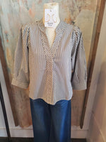 Stripe 3/4 Sleeve Top