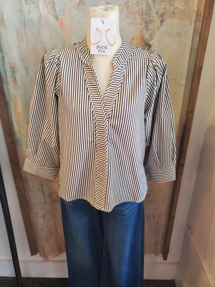 Stripe 3/4 Sleeve Top