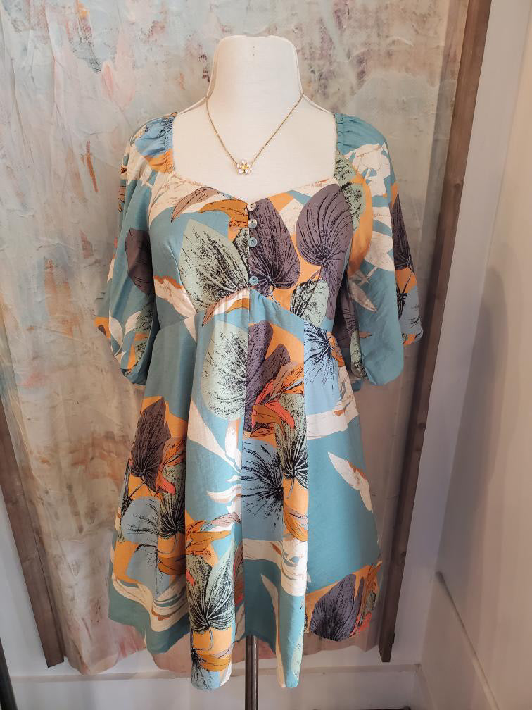 Sweatheart Neckline Floral Dress