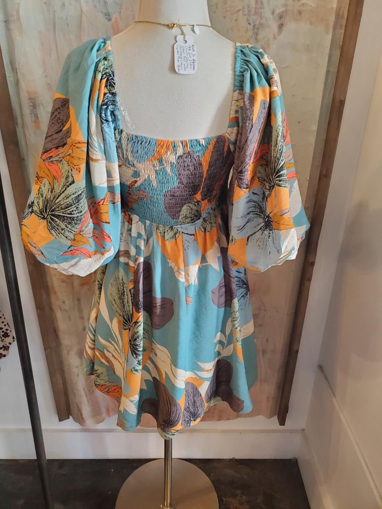 Sweatheart Neckline Floral Dress