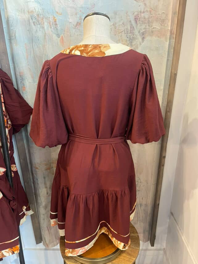 Puff Sleeve Detail Button Up Dress with Pockets