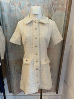 Tweed Button Detail Dress