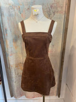 Brown Suede Dress with Skort Detail