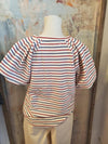 Blue Red Stripe Top