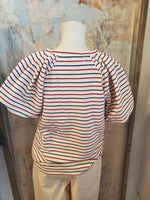 Blue Red Stripe Top
