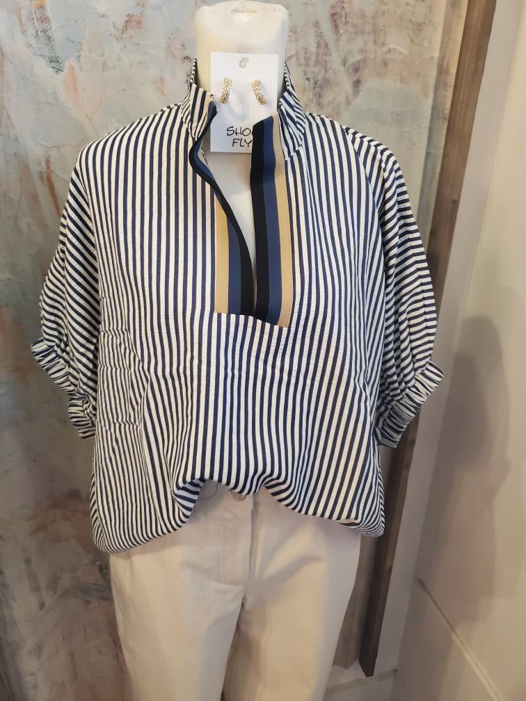 Stripe Detail Trim Top