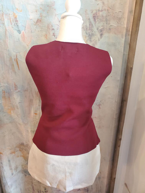 Burgundy Button Down Vest