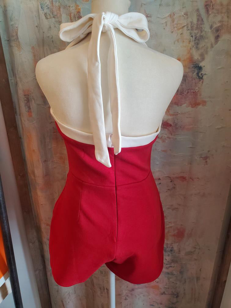 Halter Neck Wrap Romper__