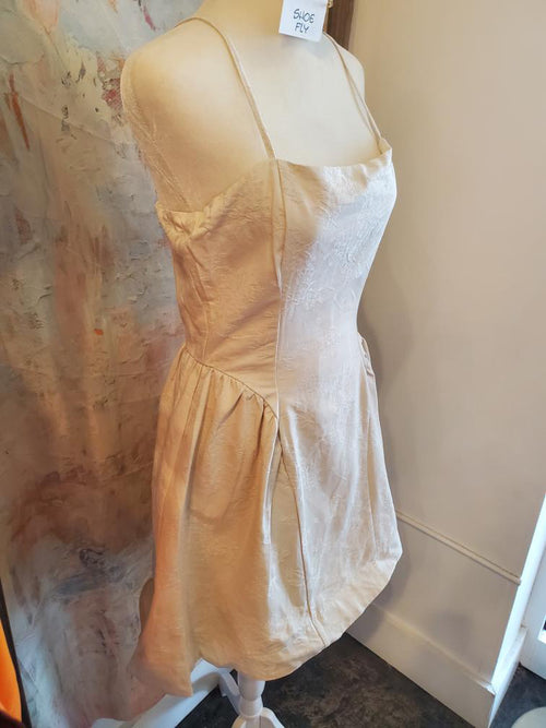 Embossed Detail Lined Dress