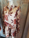 Brown Floral Print Babydoll Dress