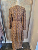 Wrap High Low Paisley Dress