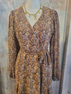 Wrap High Low Paisley Dress