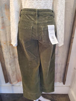 High rise Crop Wide Patch Pocket Cord Pants