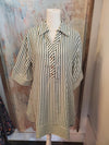 Stripe Collar Detail Dress with Pockets