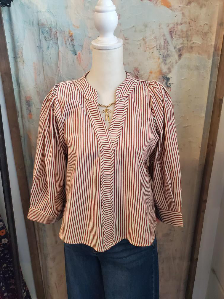 Stripe 3/4 Sleeve Top
