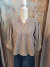 Stripe 3/4 Sleeve Top