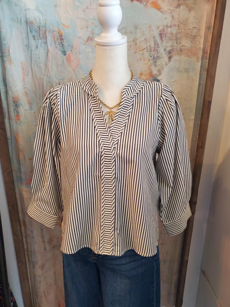 Stripe 3/4 Sleeve Top