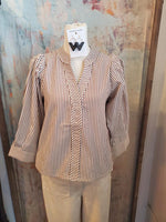 Stripe 3/4 Sleeve Top