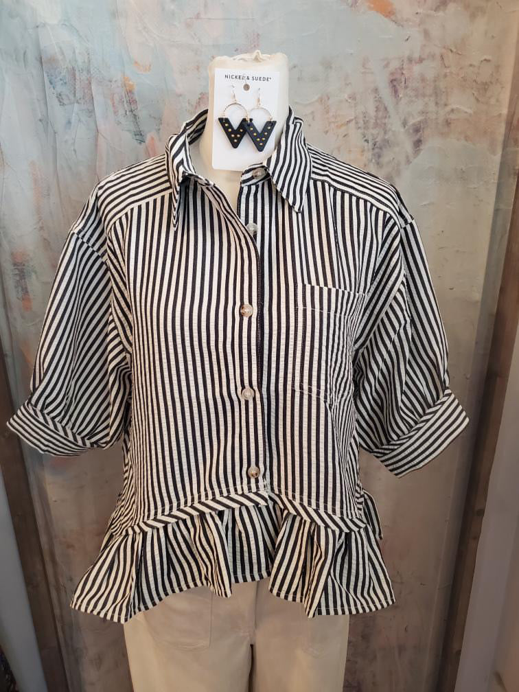 Button Up Peplum top